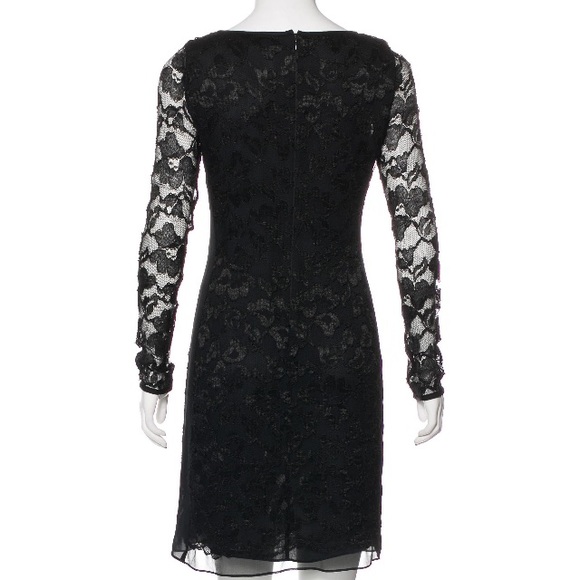 DVF black lace long sleeve dress - Picture 3 of 8